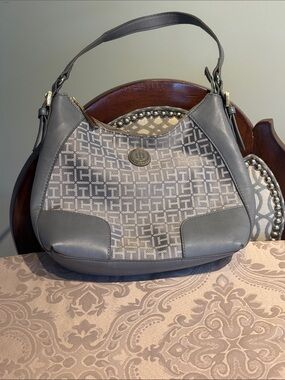 Tommy Hilfiger Gray Logo Hobo Shoulder Bag